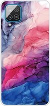 Samsung Galaxy A12 Hoesje - Marmer TPU - Roze / Blauw
