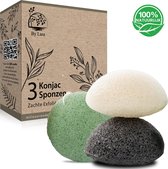 By Lara Konjac Spons - Set van 4 Sponzen - Zero Waste - Duurzaam - Gezichtsreinigend - Scrubber - Make-up Remover - Geschikt voor alle Huidtypes - Inclusief e-book