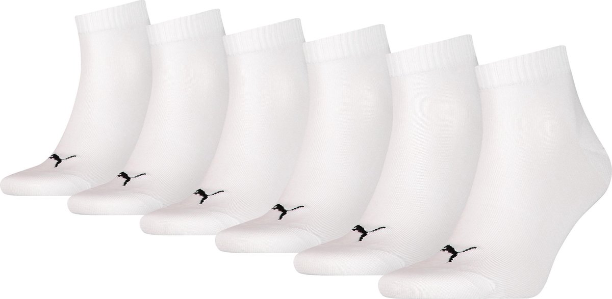 Puma Unisex Sokken in kwartlengte 6 Pack Wit