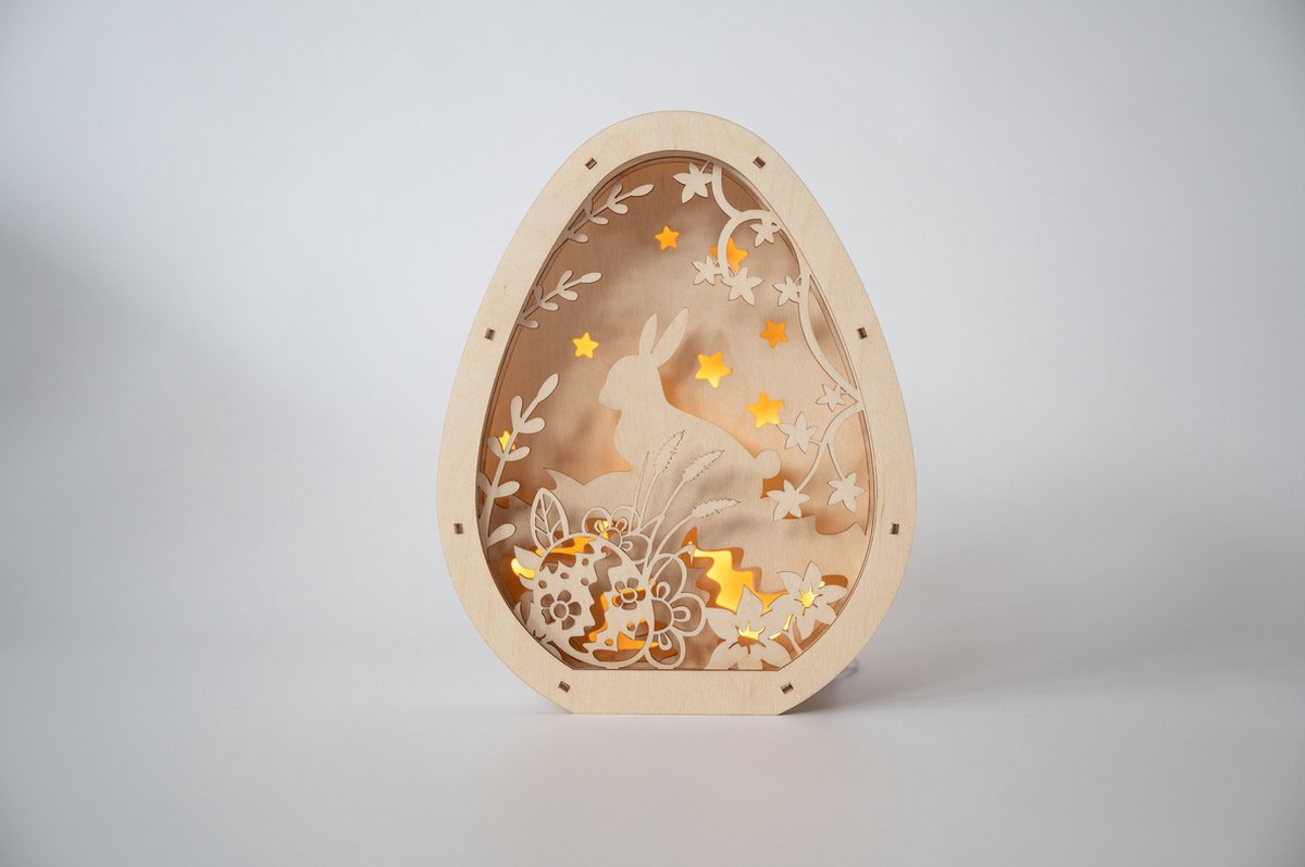 Sfeervolle paasdecoratie met LED - wit