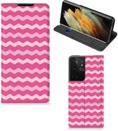 GSM Hoesje ontwerpen Samsung Galaxy S21 Ultra Fotohoesje Waves Pink