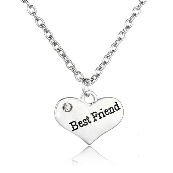 Best friend ketting | zilverkleurig | hart