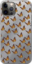 Apple iPhone 12 / Pro - Smart cover - Transparant - Vlinders