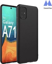 Case4You Samsung Galaxy A71 Hoesje TPU Silicone Cover | Samsung A71 Case | Zwart