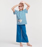 Woody pyjama meisjes - meeuw - streep - 211-1-BSK-S-983 - maat 164