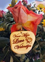 Valentijn hanger ROOS EN TEKST VOOR MIJN LIEVE VALENTIJN + NAAM GRAVURE c.a 6 cm Ø | € 15,95 Incl. Verzenden | Valentijn, Valentijn cadeau, Valentijnsdag, Romantisch & duurzaam. Ha