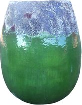 PTMD Lotty Ronde Bloempot - H60 x Ø52 cm - Keramiek - Mat groen