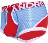 Andrew Christian Almost Naked Retro Net Boxer Red/Electric Blue - MAAT L - Heren Ondergoed - Boxershort voor Man - Mannen Boxershort