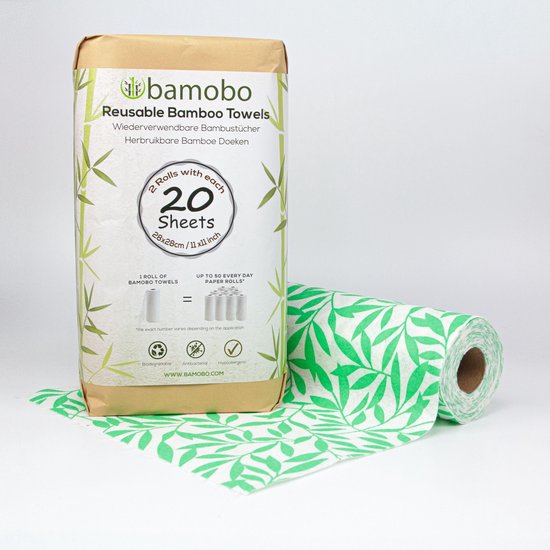Krachtcel Geweldig privaat 100% Bamboe Keukenpapier Wasbaar | Herbruikbare Keukenrollen - Tot 50 keer  wasbaar -... | bol.com