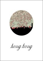 Steden Poster - Hongkong Skyline - Wandposter 60 x 40 cm