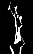 Abstract Poster - Lijntekening Vrouw Diapositief Zwart/Wit 2 - Wandposter 60 x 40 cm