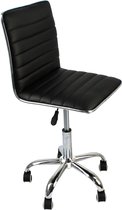 Lowander luxe bureaustoel kunstleer - kantoorstoel zonder armleuningen - verrijdbaar en in hoogte verstelbaar