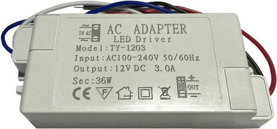Speels een andere Discipline LED Transformator 12V - Max. 36 Watt 3A LED Driver | bol.com