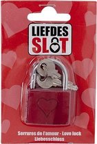 Verhaak Liefdesslot - Valentijn Cadeautje Man of Vrouw - 2 stuks met Hart – Rood