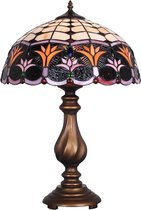 Tiffany stijl tafellamp - glas in lood - 66,5cm hoog