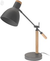Koopman International Lamp - Bureaulamp - Zwart met hout -