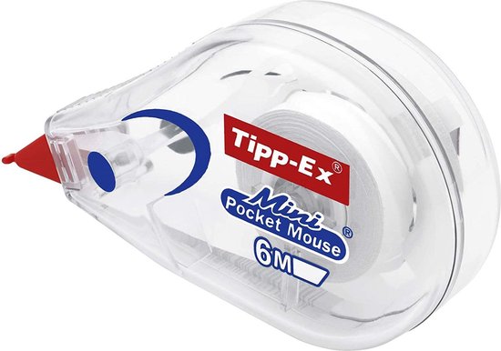 Tipp-Ex Mini Pocket Mouse correctieroller - Correctietape - 6 m lengte 5 mm breedte - 2 pak van 3 stuks - Tipp-Ex
