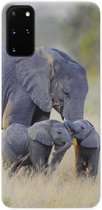 ADEL Siliconen Back Cover Softcase Hoesje Geschikt voor Samsung Galaxy S20 Plus - Olifant Familie