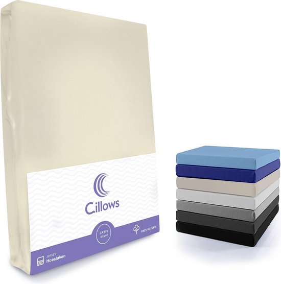 Cillows Jersey 130g/m2 Hoeslaken 90x200 - 100x220 Diverse Kleuren