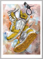 OffWhite Air Jordan 1 Canary Yellow painting (reproduction) 51x71cm