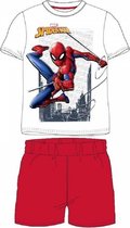 Spiderman Marvel Pyjama - Short Pyjama. Kleur: Wit-rood. Maat: 128 cm / 8 jaar.