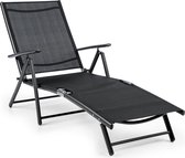 Modena ligstoel 64x85x170 cm aluminium/stalen buis - zwart