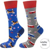 Verjaardag cadeau - Honden Sokken - Dog - Sokken - Leuke sokken - Vrolijke sokken - Luckyday Socks - Sokken met tekst - Aparte Sokken - Socks waar je Happy van wordt