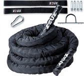 ZEUZ® Premium 9 Meter Battle Rope inclusief Nylon Sleeve & Bevestigingsmateriaal – Training Touw – Fitness & Crossfit – Thuis trainen