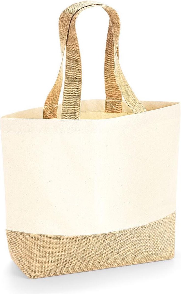 Westford Mill Jute Basis Canvas Tote (Natuurlijk)