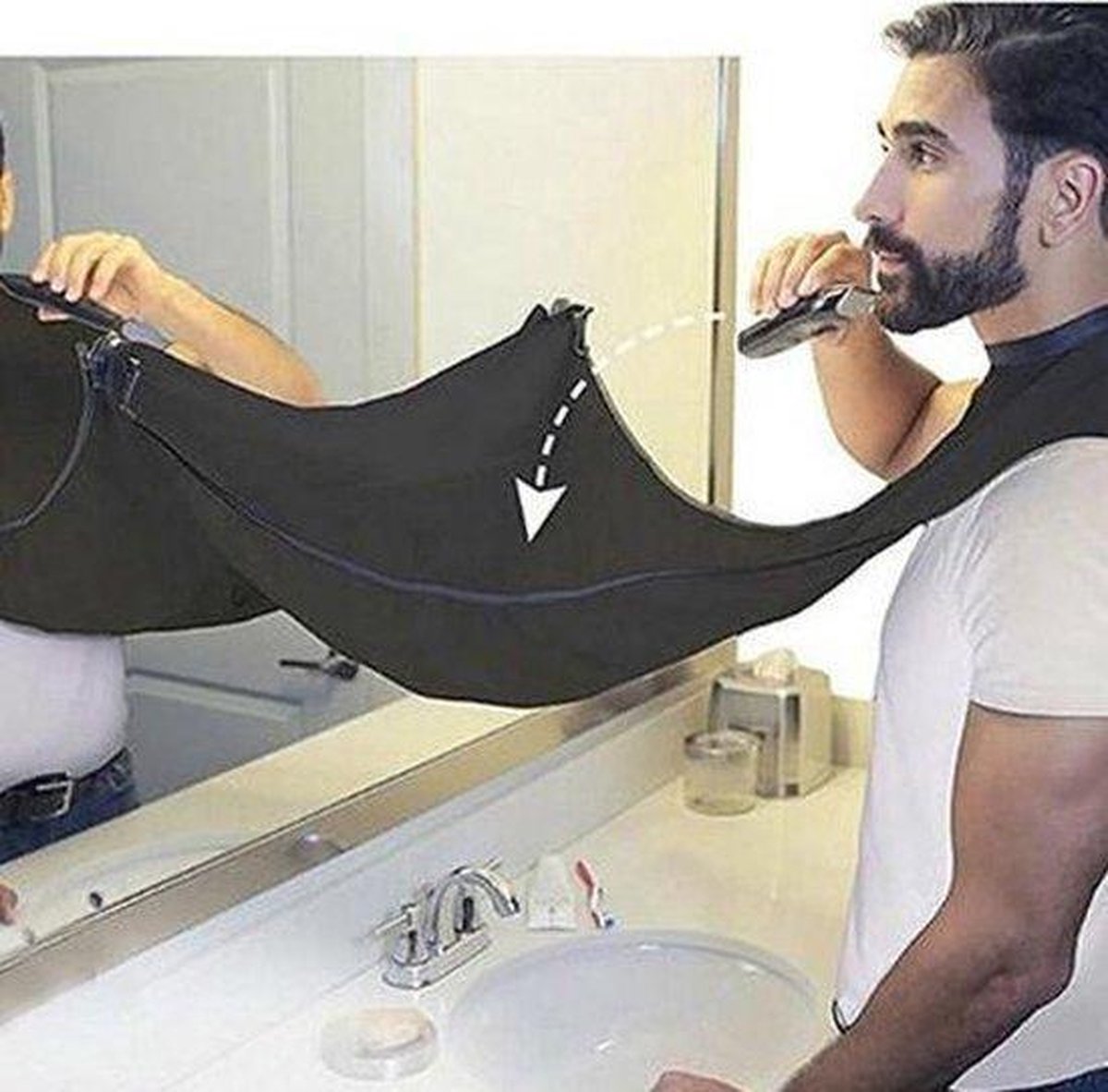 Badkamer schort baardschort-Zwart-Baardschort-Black-Beard