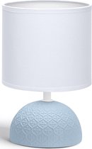 LED Tafellamp - Tafelverlichting - Aigi Conton 1 - E14 Fitting - Rond - Mat Blauw - Keramiek - BES LED