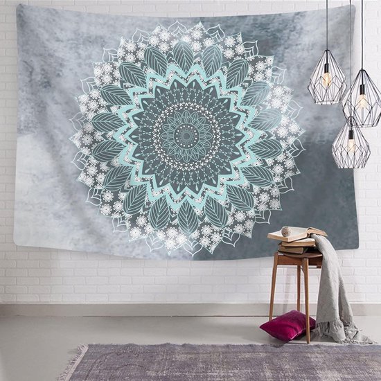 Ulticool - Mandala Pastel Hippie Bohemian - Tapisserie - 200x150 cm - Groot tapisserie - Affiche