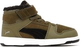 Puma Rebound Layup Sneakers Groen/Zwart Kinderen - Maat 23