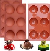 FLOOQ - Moule de cuisson en Siliconen - Demi-sphères - Chocolat - Muffins - Tartelettes - Fondant - Massepain BPA - 6 pièces