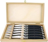 Laguiole Steakmessen Classique - 6 Stuks - 2,5mm - Zwart