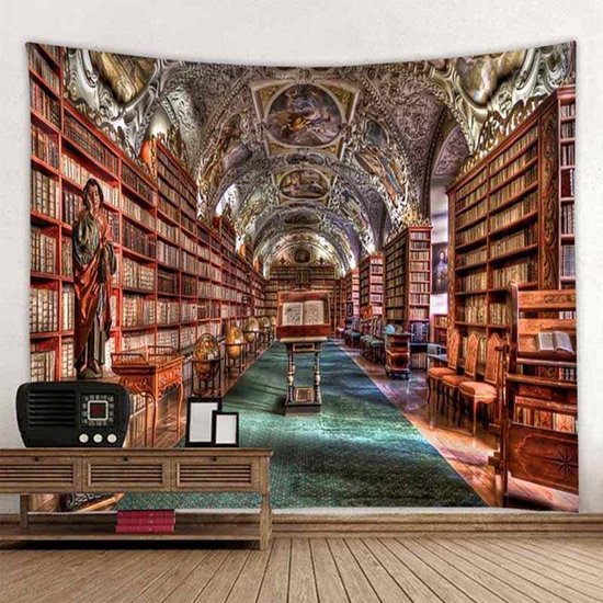 Ulticool - Bibliothèque Boeken Bibliothèque Bibliothèque - Tapisserie - 200x150 cm - Groot tapisserie - Affiche