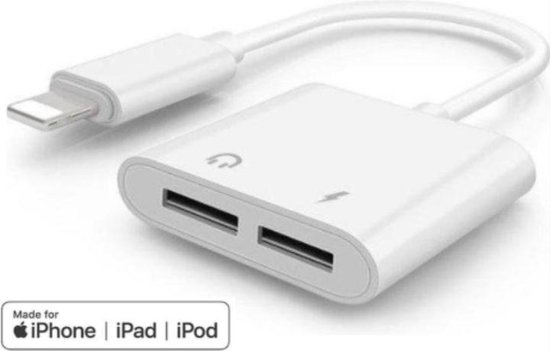 Adaptateur répartiteur iPhone charge et audio - câble Lightning - pour iPhone  7 et... | bol