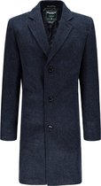 The English Hatter Mannen Sjieke Sjaalkraag Jas Howard Blauw Wol Maat: 50