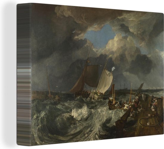 Canvas Schilderij Calais Pier - Schilderij van Joseph Mallord William Turner - 120x90 cm - Wanddecoratie