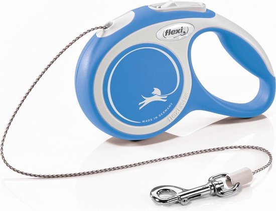 Flexi Rollijn New Comfort Koord Xs 3 m - Hondenriem - Blauw&Lichtgrijs