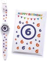 Verjaardag Horloge Kind 6 Jaar - The Original – Happy Birthday Watch + Happy Birthday Wenskaart 6 Jaar