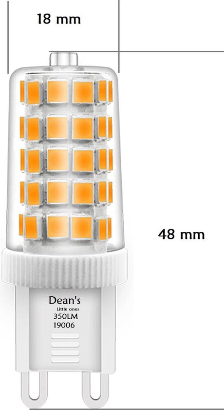LED G9 350lm Dimbaar | 2700K Warm wit | vervangt 40W halogeen | Flikker vrij | 3.5W | Steeklamp