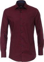 VENTI modern fit overhemd - structuur - rood - Strijkvriendelijk - Boordmaat: 42