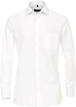 CASA MODA modern fit overhemd - mouwlengte 7 - wit - Strijkvriendelijk - Boordmaat: 42