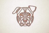 Line Art - Hond - Pitbull - S - 45x52cm - Multiplex - geometrische wanddecoratie