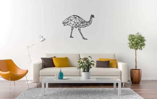 Line Art - Autruche 1 - S - 45x57cm - décoration murale géométrique