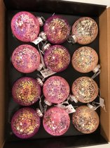 Kerstballen - 12 stuks - multicolor