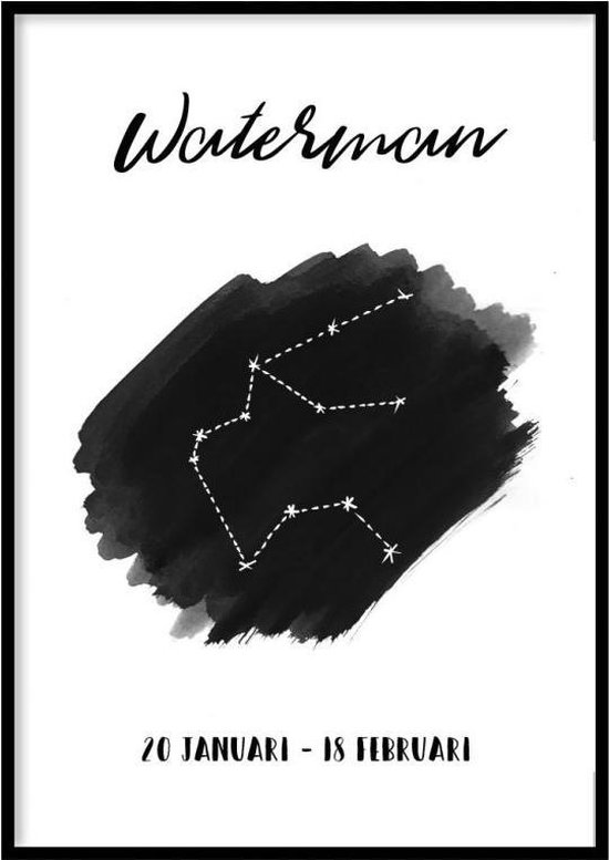 Poster Waterman Sterrenbeeld - 30x40 cm Met Fotolijst - Sterrenbeeld Poster - Ingelijst - WALLLL
