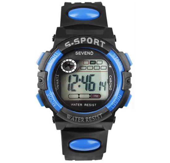 Kinderhorloge jongen digitaal - Blauw - Zwart | bol.com