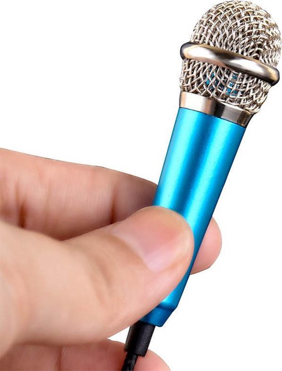 Populair haak Voorspeller Mini microfoon voor smartphone - microfoontje- Blauw- klein - tiktok- |  bol.com